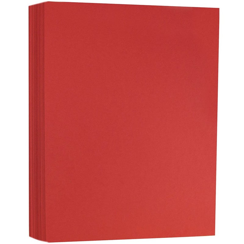 JAM PAPER Extra Heavyweight 130lb Cardstock - 8.5 x 11 Coverstock - 352 gsm - Red - 25 Sheets/Pack - Image 1